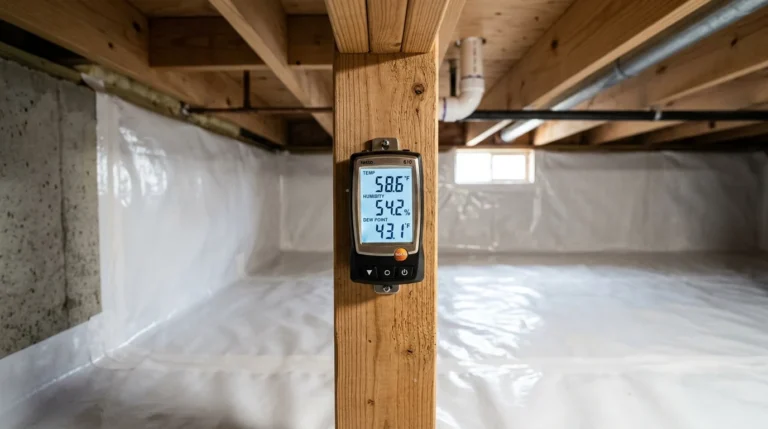 Crawl Space Humidity Levels: Dew Point Calculation, Mold Thresholds & Seasonal Target Ranges