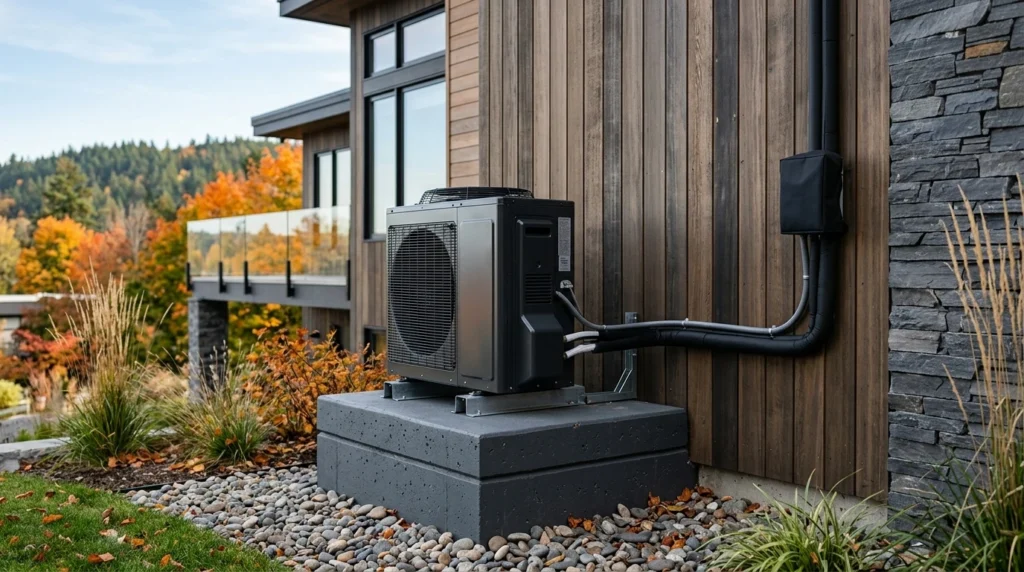 High efficiency cold climate inverter heat pump condensing unit outdoor installation